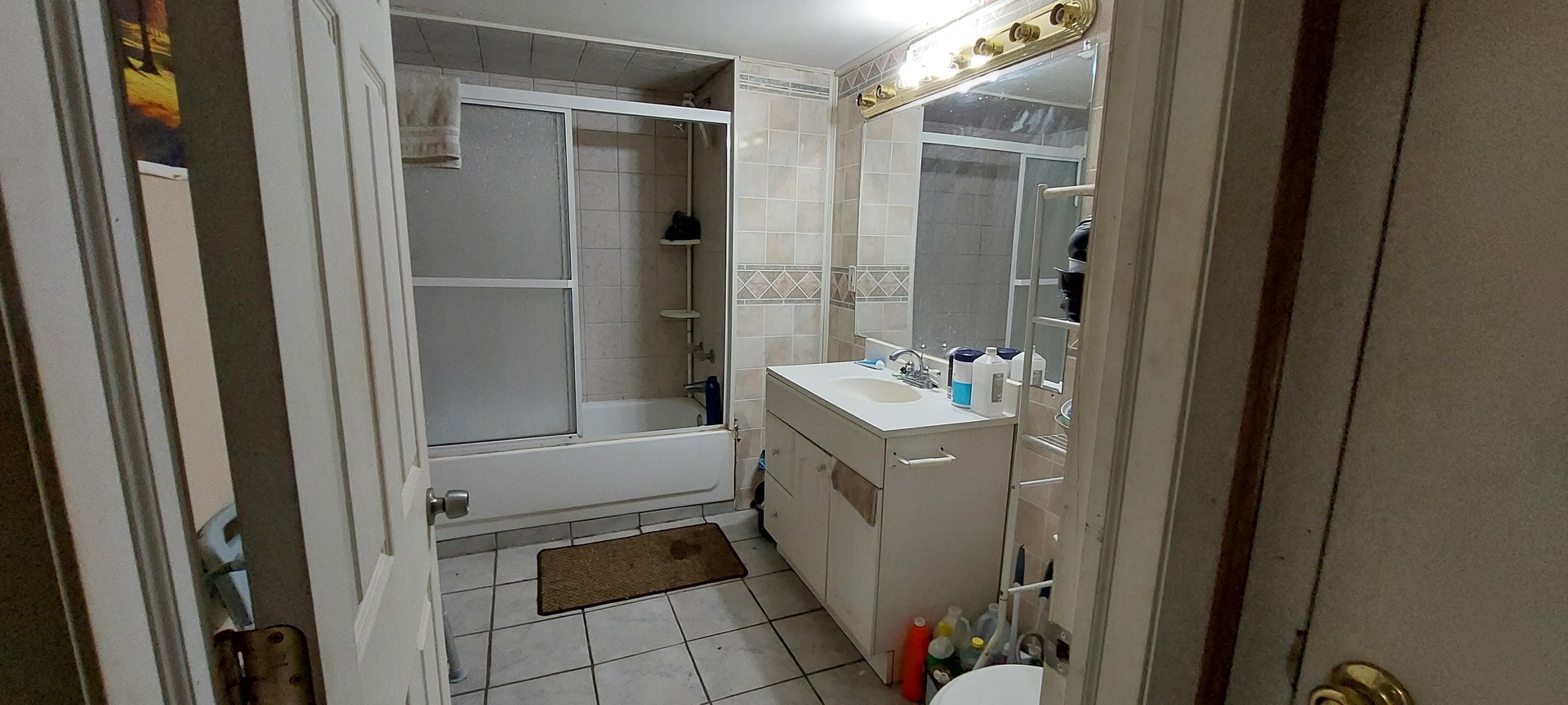 554 South Craig Place Lombard, IL 60148 - Photo 12 of 14 a bathroom with a sink a mirror and a shower