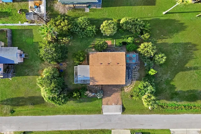 an aerial view of a house