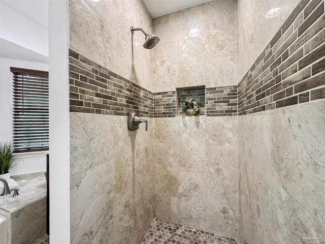 a bathroom with a shower