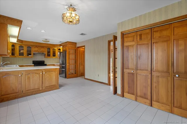a view of a kitchen with a sink