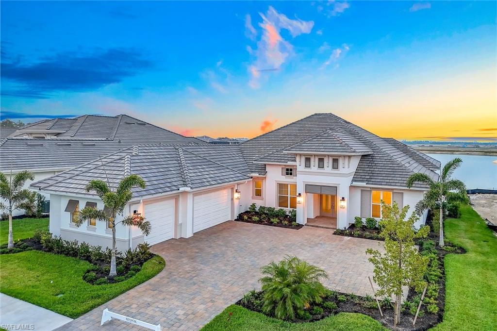 front view of a house with a yard