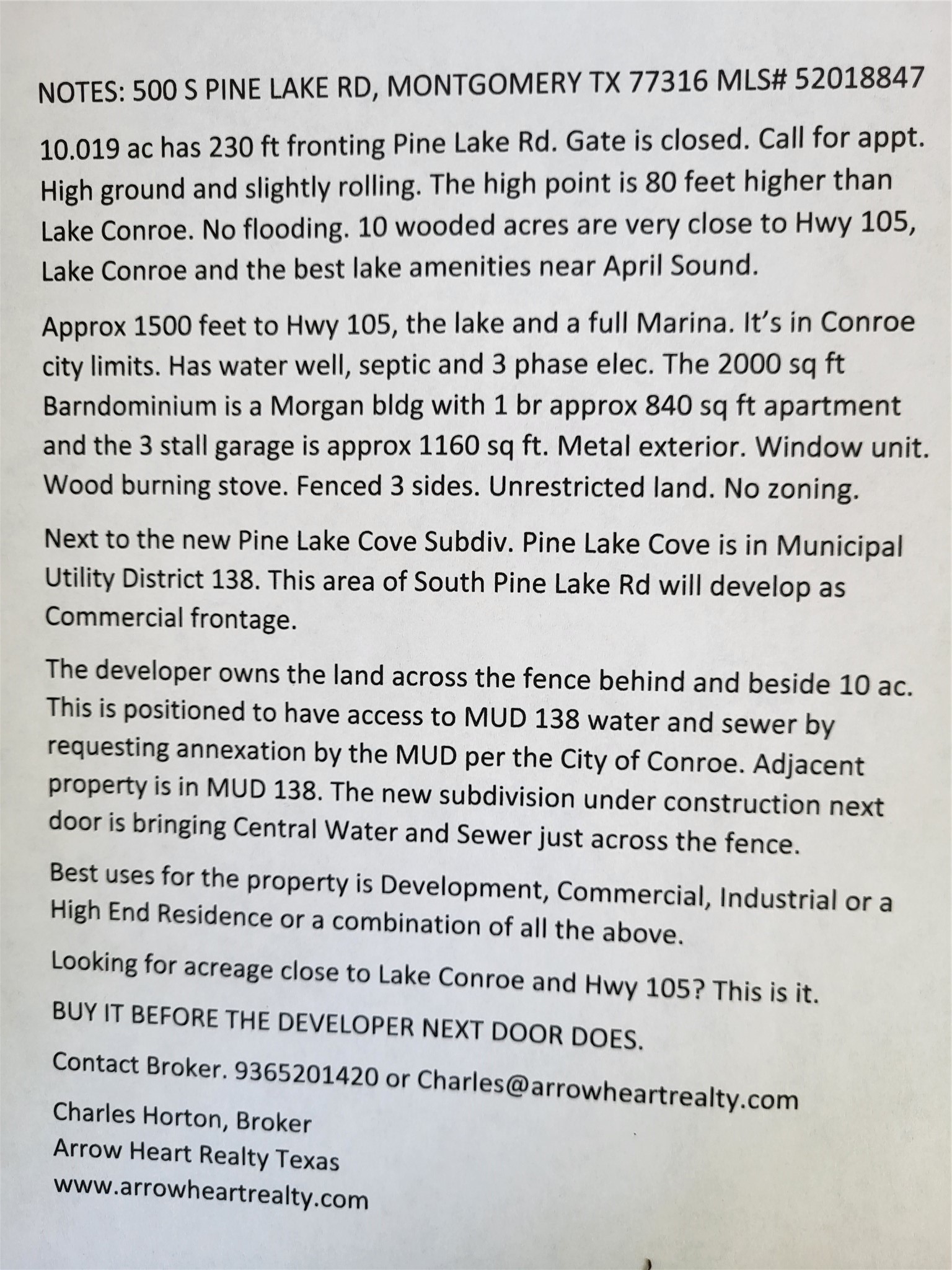 500 South Pine Lake Road Montgomery, TX 77316 - Photo 13 of 38 Notes and details. Seller provided.