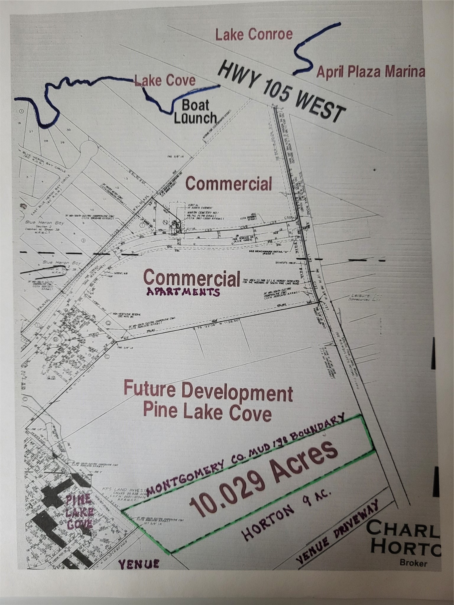 500 South Pine Lake Road Montgomery, TX 77316 - Photo 10 of 38 Location Map shows MUD boundary at property line and adjacent development.