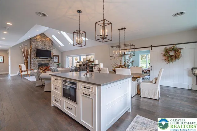 a bathroom with a granite countertop sink a potted plant and a toilet