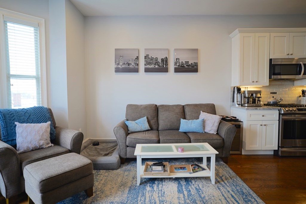 249 Lexington Street, Unit 2 Boston, MA 02128 - Photo 4 of 28 a living room with furniture and a flat screen tv