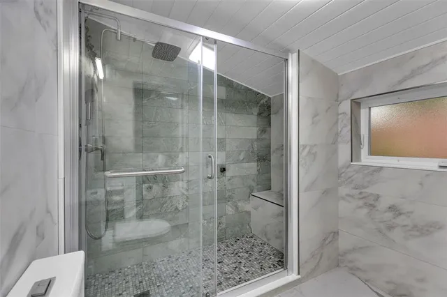 a bathroom with a shower