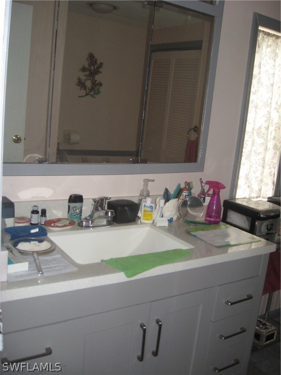 1260 Old Bridge Road North Fort Myers, FL 33917 - Photo 9 of 29 a bathroom with a sink and a mirror