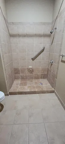 a bathroom with a shower