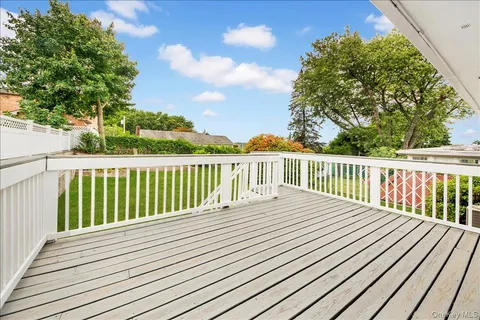a view of wooden deck
