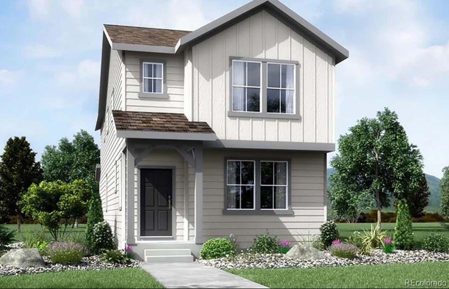19032 High Point Boulevard Denver, CO 80249 - Photo 2 of 17 a view of a brick house with yard and plants