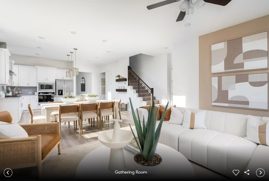 579 Rubber Tree Way Buda, TX 78610 - Photo 7 of 9 a living room with furniture and a view of kitchen