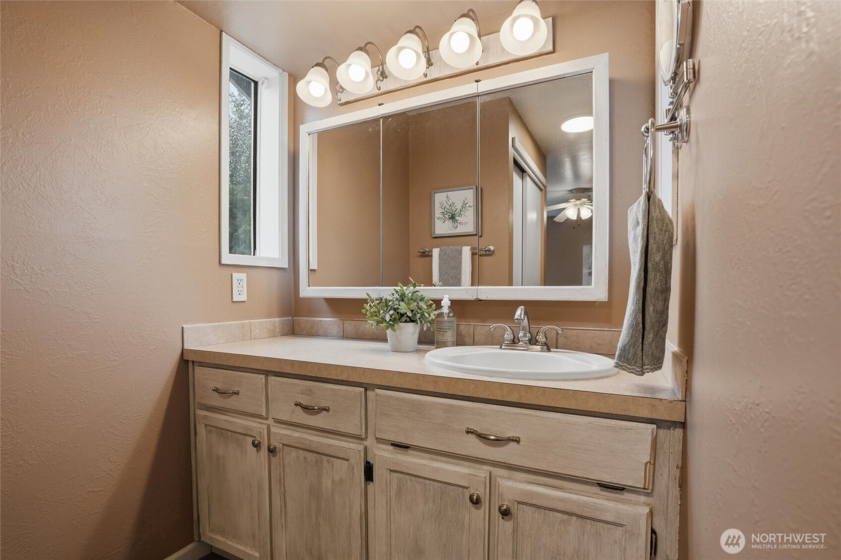 19855 Stavanger Loop Northeast Poulsbo, WA 98370 - Photo 29 of 37 a bathroom with a sink vanity and a mirror
