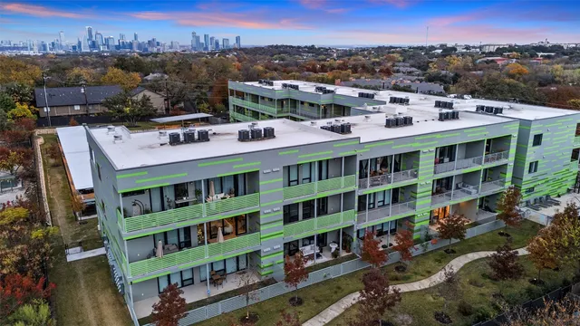 a view of a city that has tall buildings