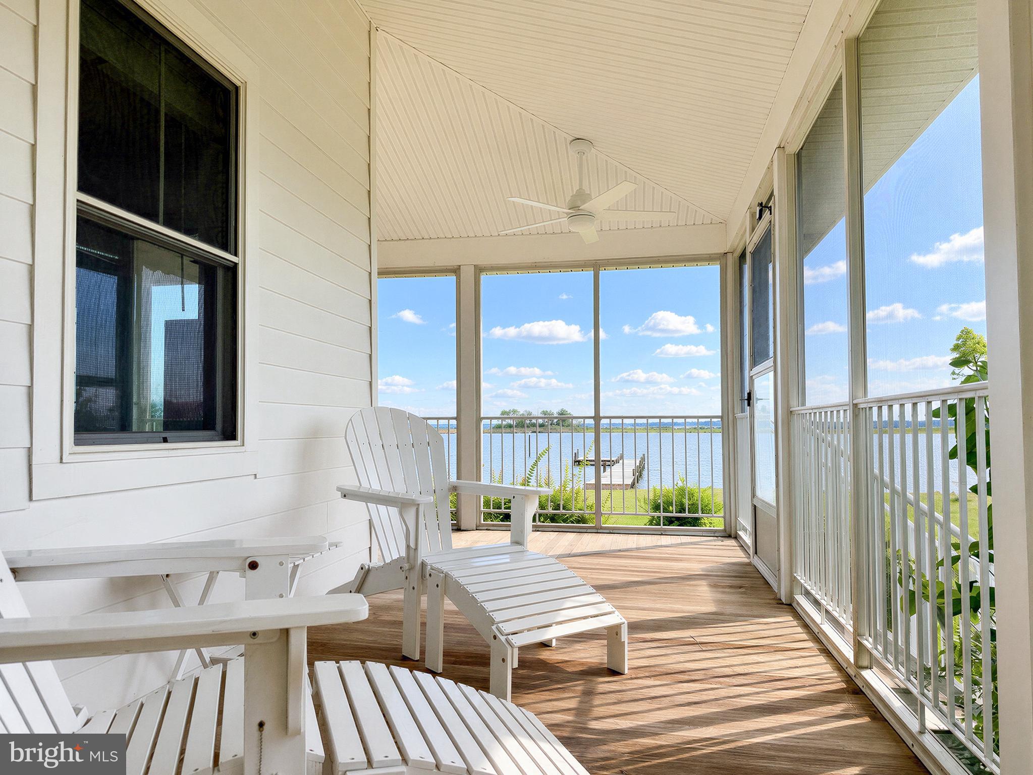 16144 Thomas Road Piney Point, MD 20674 - Photo 38 of 98 Tranquil Wrap-Around Screened Porch with Ipe Deck