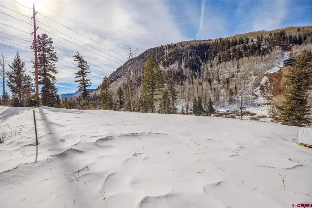 a view of road and snow