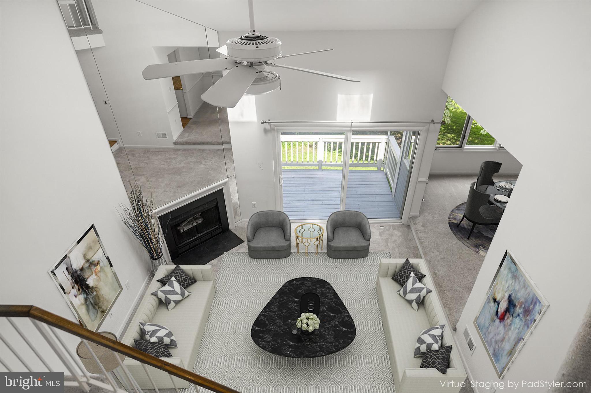1281 Wedgewood Manor Way Reston, VA 20194 - Photo 17 of 56 Living Room aerial view (virtually staged)