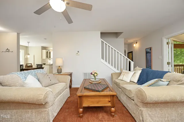 a living room with furniture