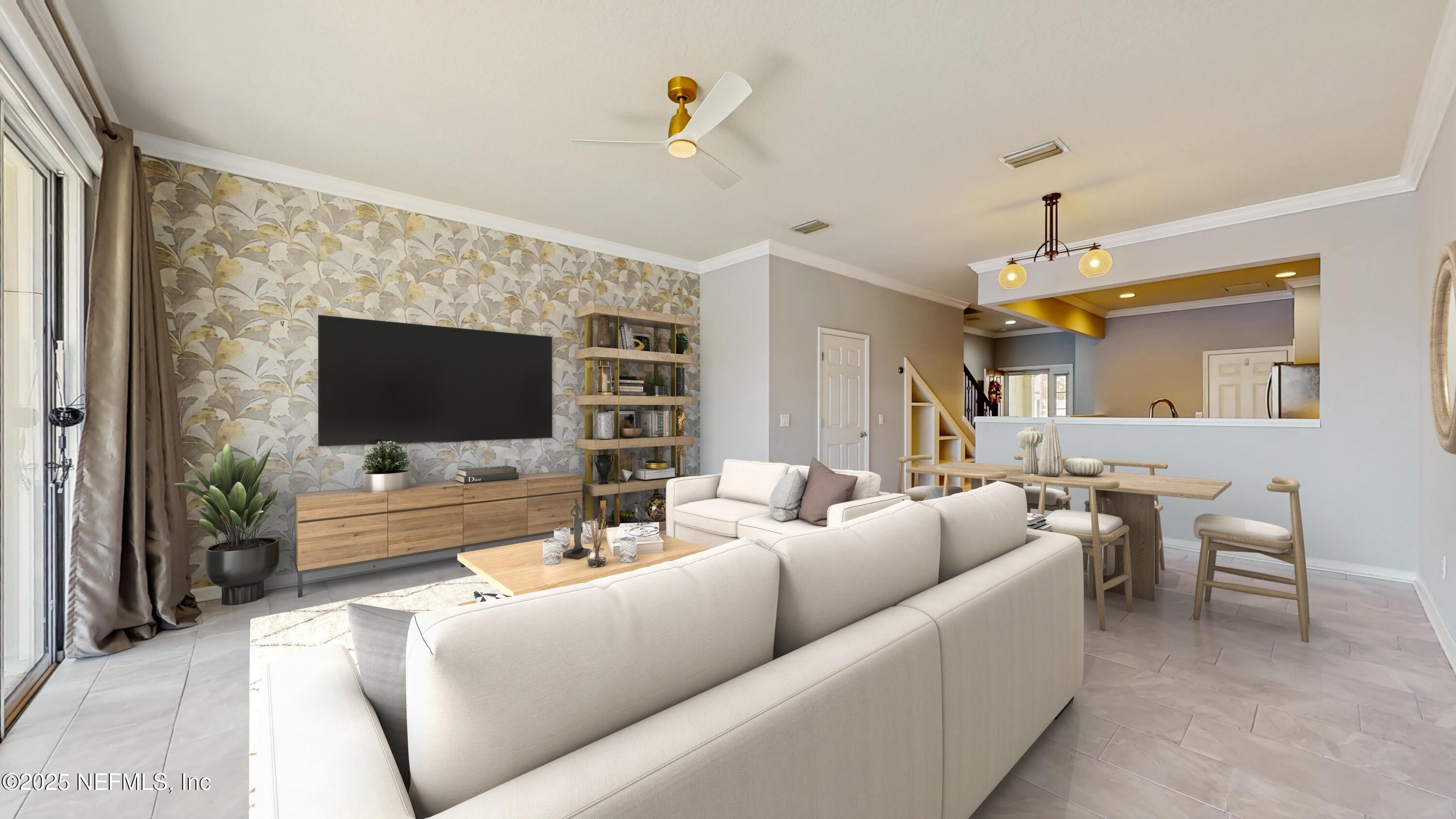 7030 Roundleaf Drive Jacksonville, FL 32258 - Photo 2 of 39 a living room with furniture and a flat screen tv