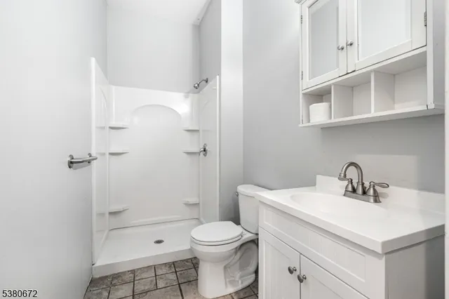 an empty room with a workbench