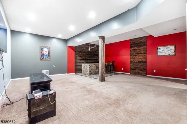 a view of balcony with table and chairs