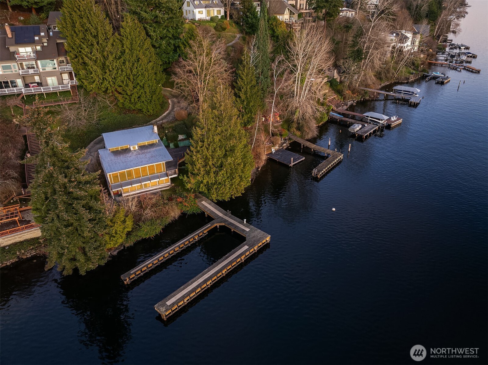 8001 West Mercer Way Mercer Island, WA 98040 - Photo 15 of 20 an aerial view of residential house with outdoor space and trees