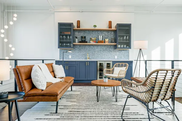 a outdoor living space with furniture