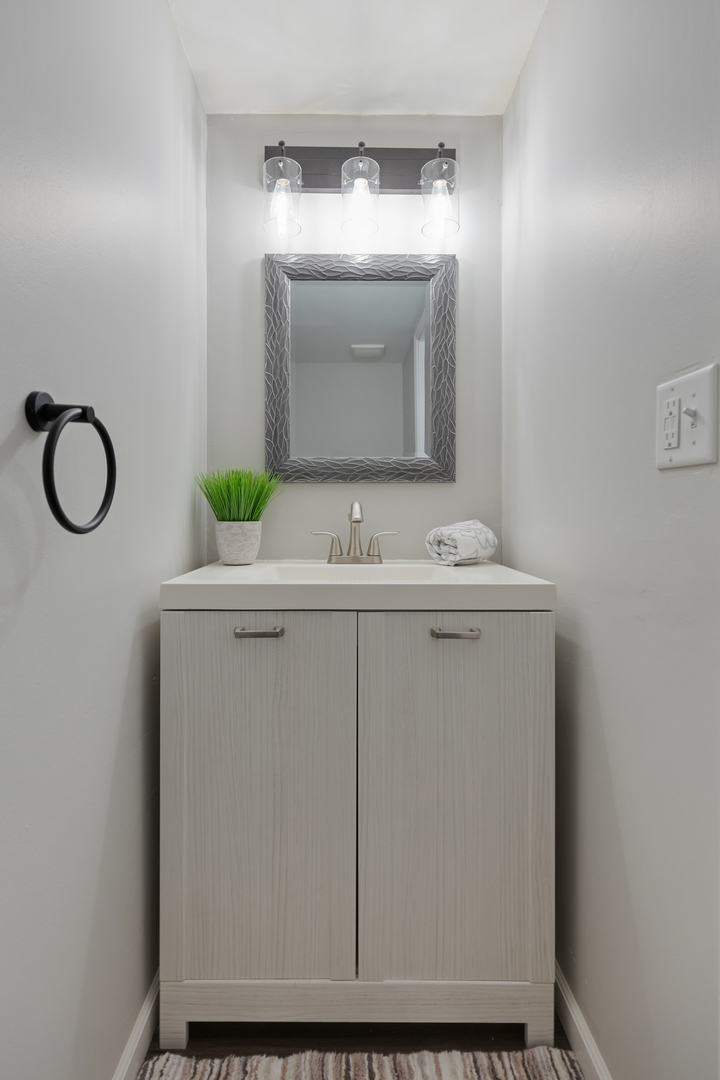 318 Rodenburg Road Roselle, IL 60172 - Photo 6 of 14 a bathroom with a sink and a mirror