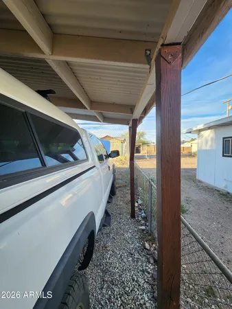 a view of a garage