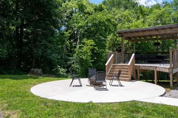 a view of outdoor space yard deck and furniture