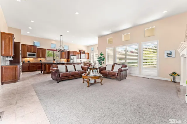 a large kitchen with lots of counter space