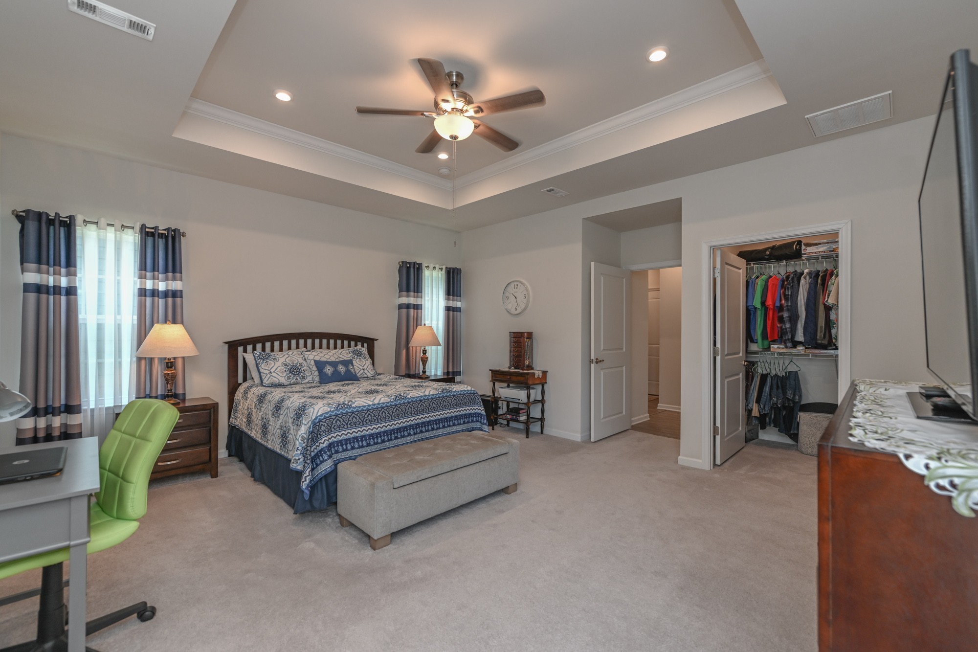 2907 Kellner Drive Murfreesboro, TN 37128 - Photo 16 of 33 a spacious bedroom with a bed and a chandelier