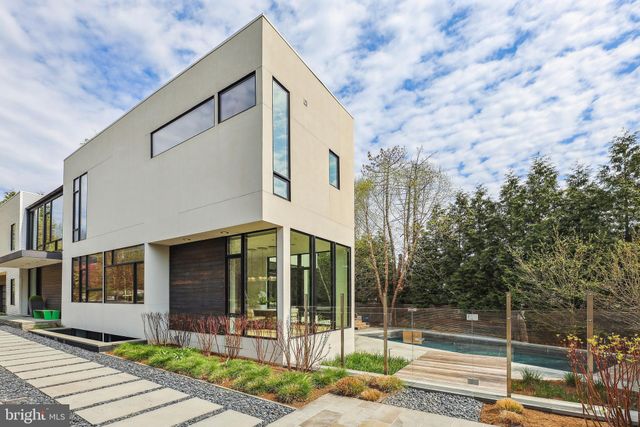 a view of a building with a street