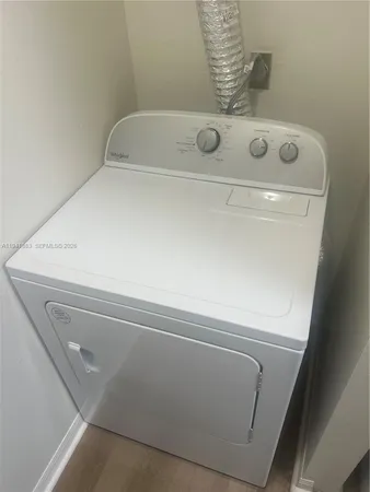 a close view of washer and dryer