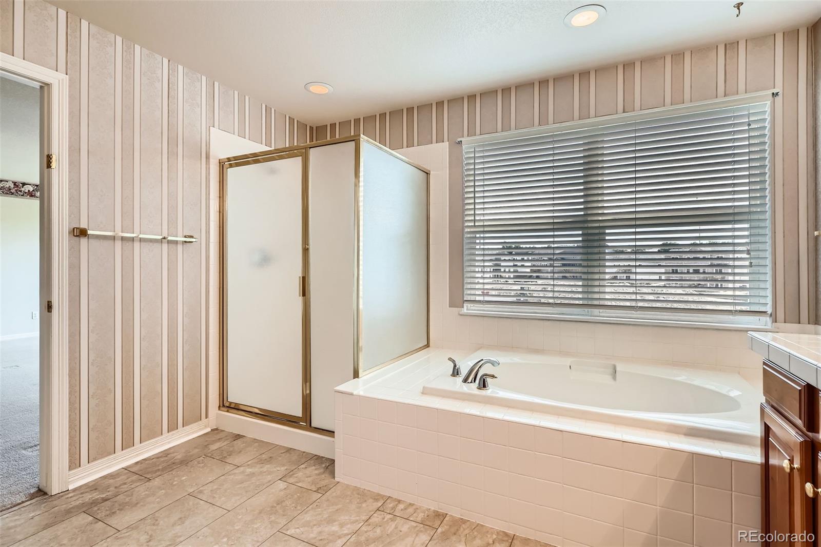 2561 Cactus Bluff Place Highlands Ranch, CO 80129 - Photo 20 of 33 a bathroom with a bathtub and a shower