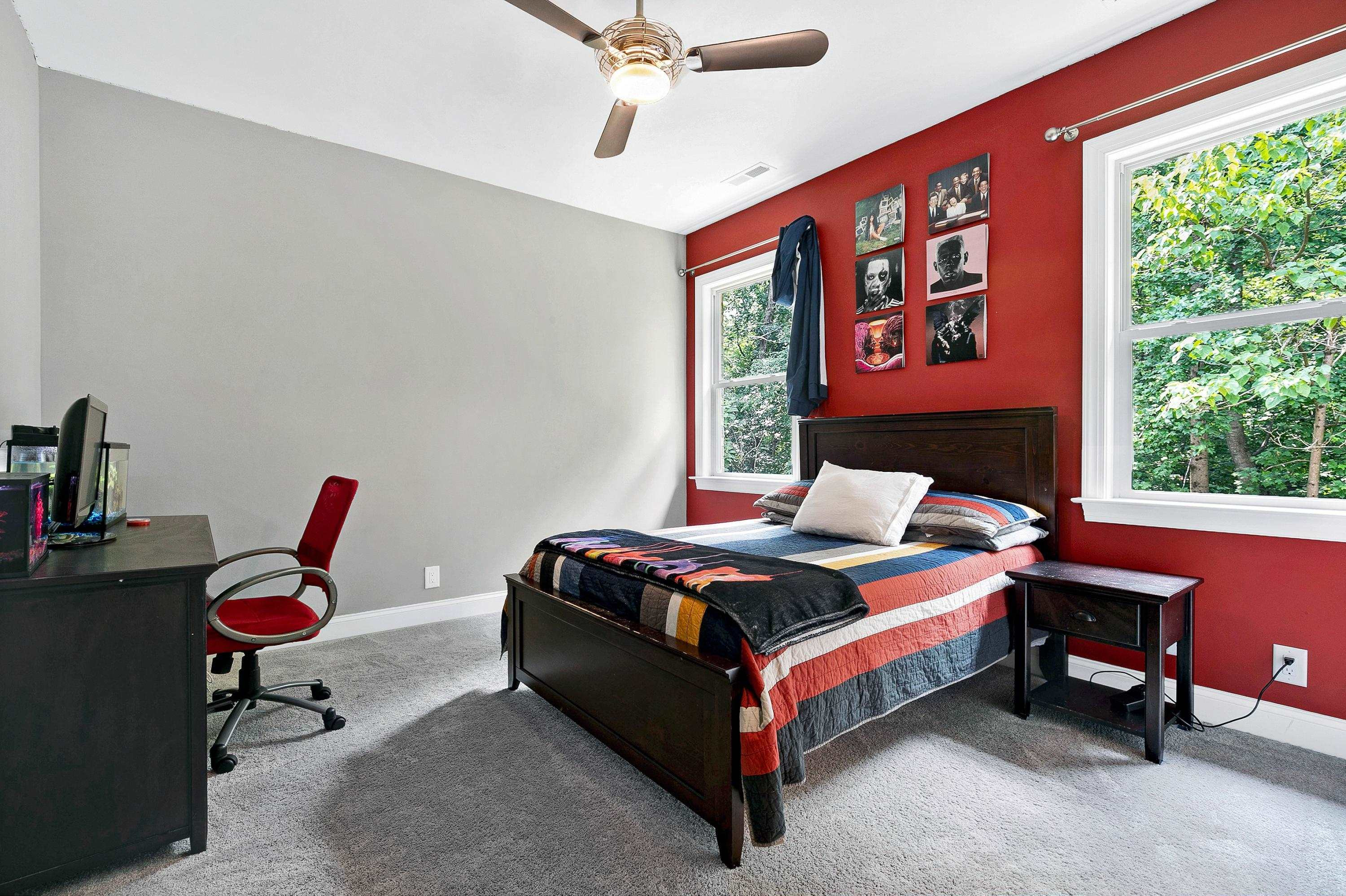 6100 Valencia Court Raleigh, NC 27614 - Photo 54 of 90 a bedroom with a bed chair and a window