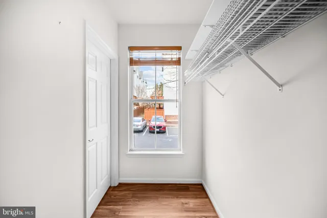 a view of a large building from a balcony