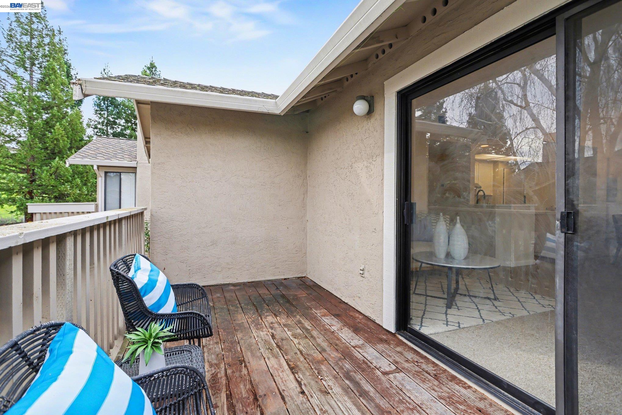 3683 Crow Canyon Road San Ramon, CA 94582 - Photo 21 of 24 a view of balcony with wooden floor and outdoor seating