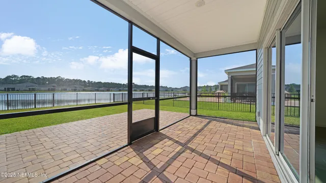 a view of a golf course with a lake
