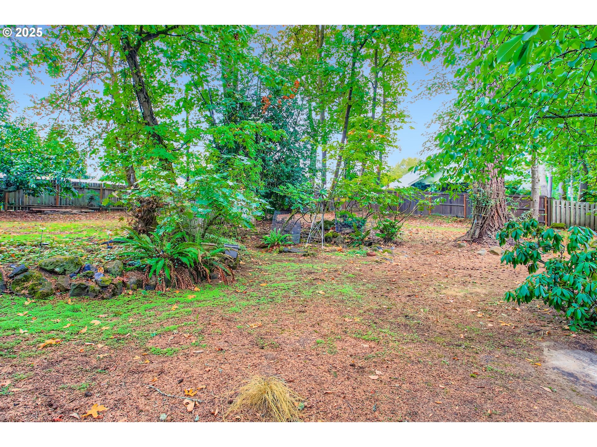 4201 Southwest Childs Road Lake Oswego, OR 97034 - Photo 21 of 37 a view of a yard with plants and a bench