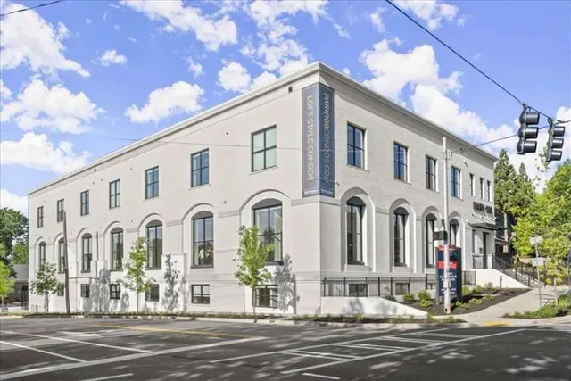 a view of a white building