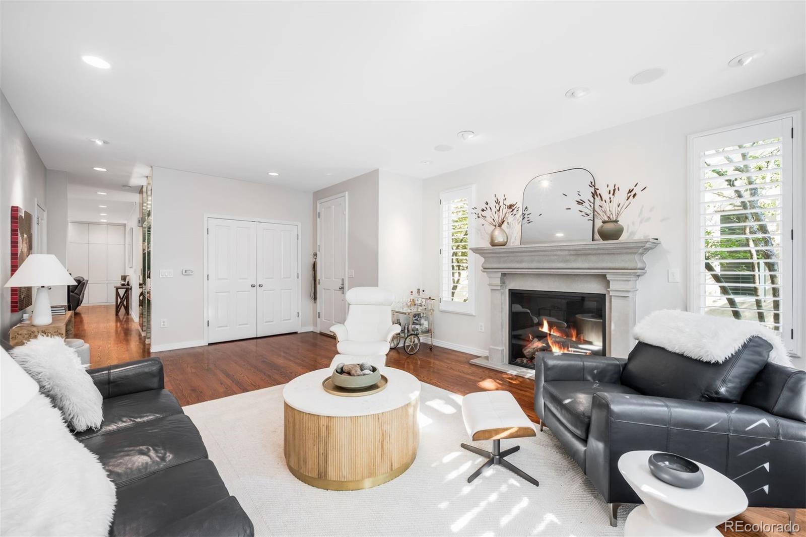 361 Detroit Street Denver, CO 80206 - Photo 4 of 46 a living room with furniture and a fireplace