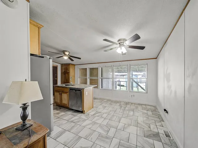 an empty room with windows