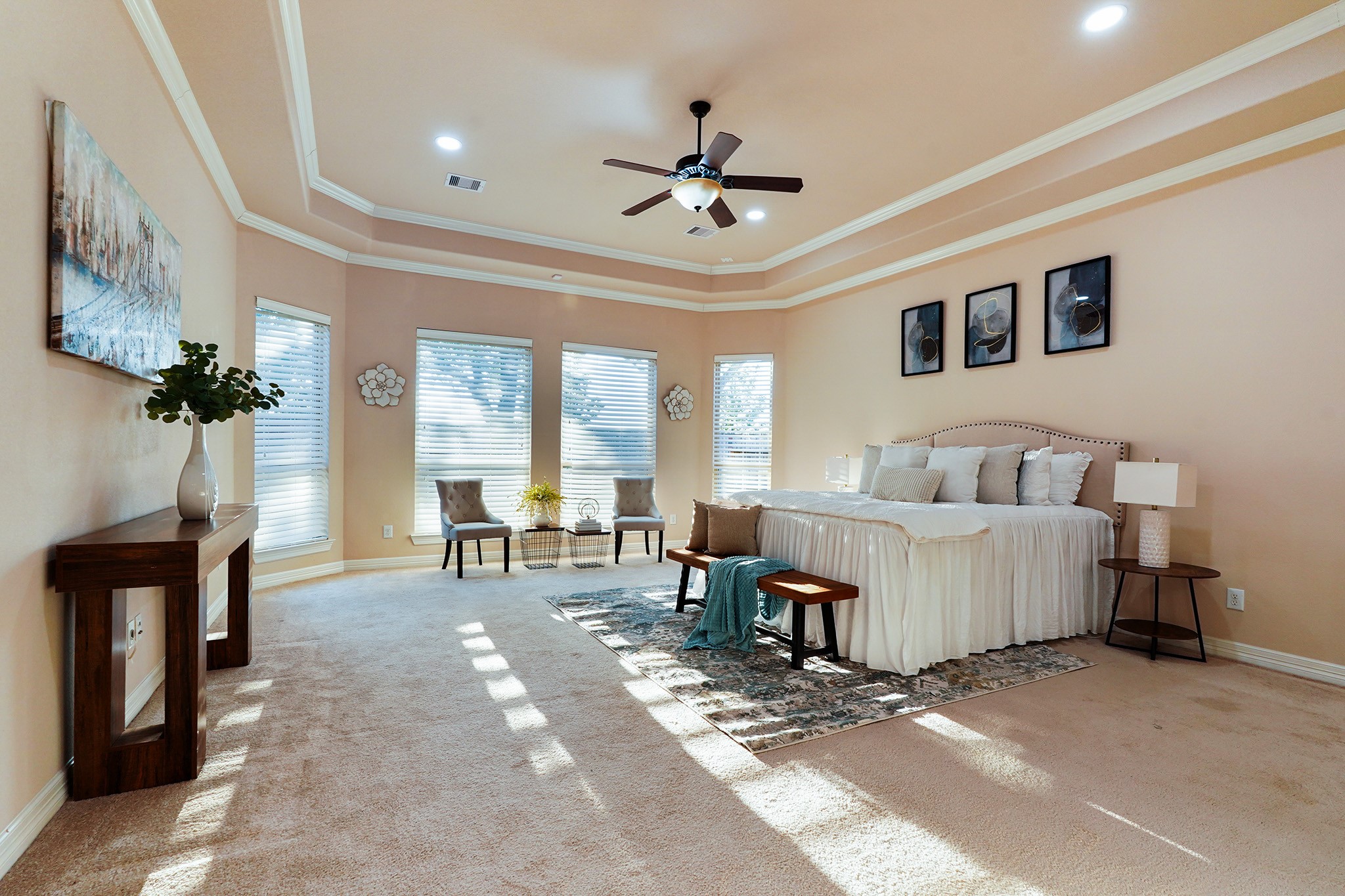 3102 Barrons Way Sugar Land, TX 77479 - Photo 11 of 42 Oversized Primary Bedroom lush with light from perfectly placed windows.