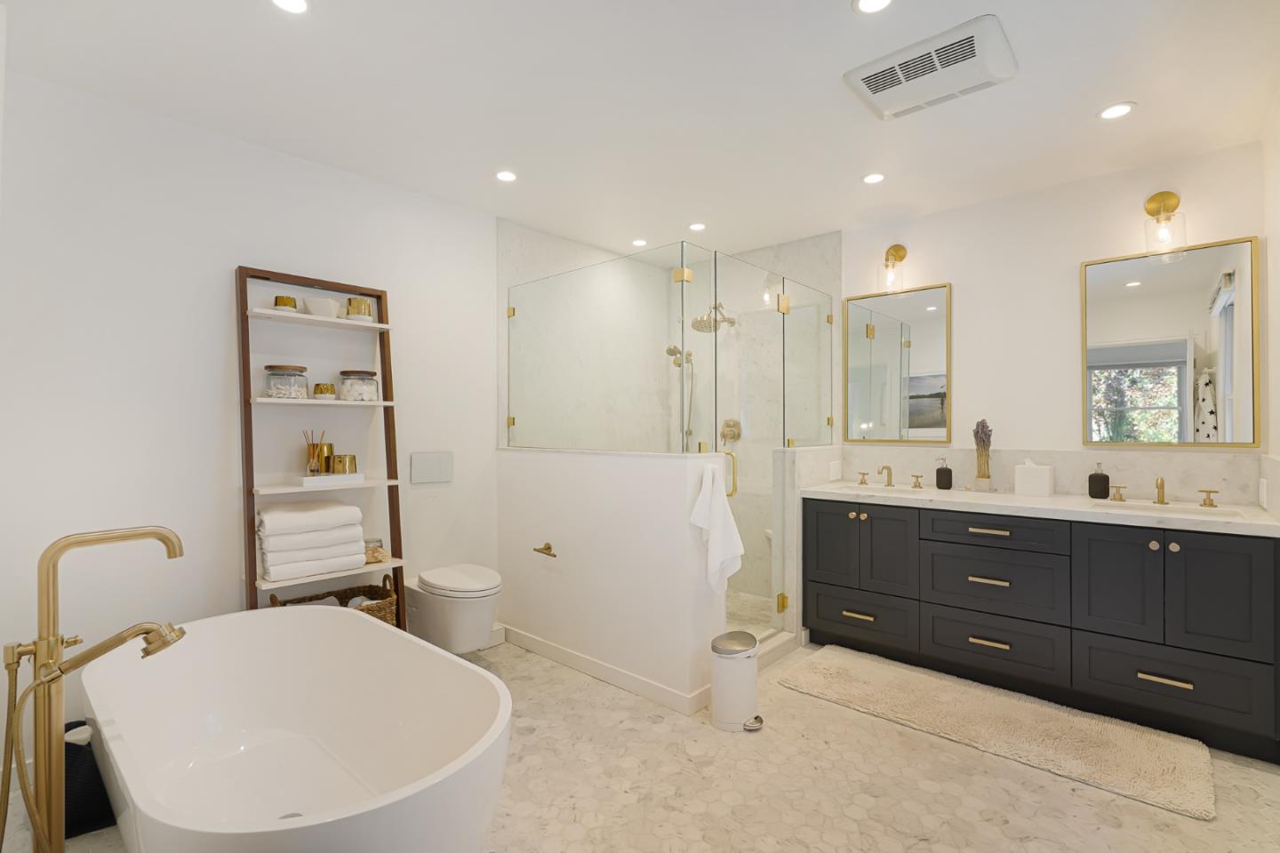 1467 Cabrillo Avenue Burlingame, CA 94010 - Photo 37 of 57 a bathroom with a sink a toilet and shower