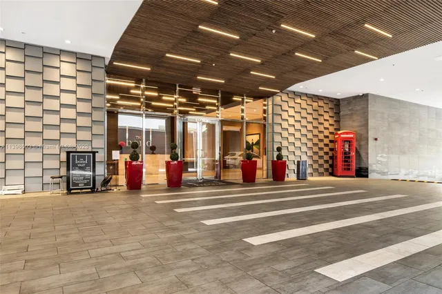 a view of a building with a refrigerator