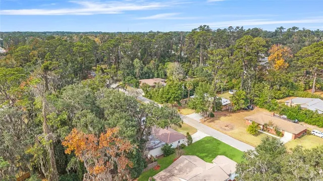 a view of a yard with an outdoor space