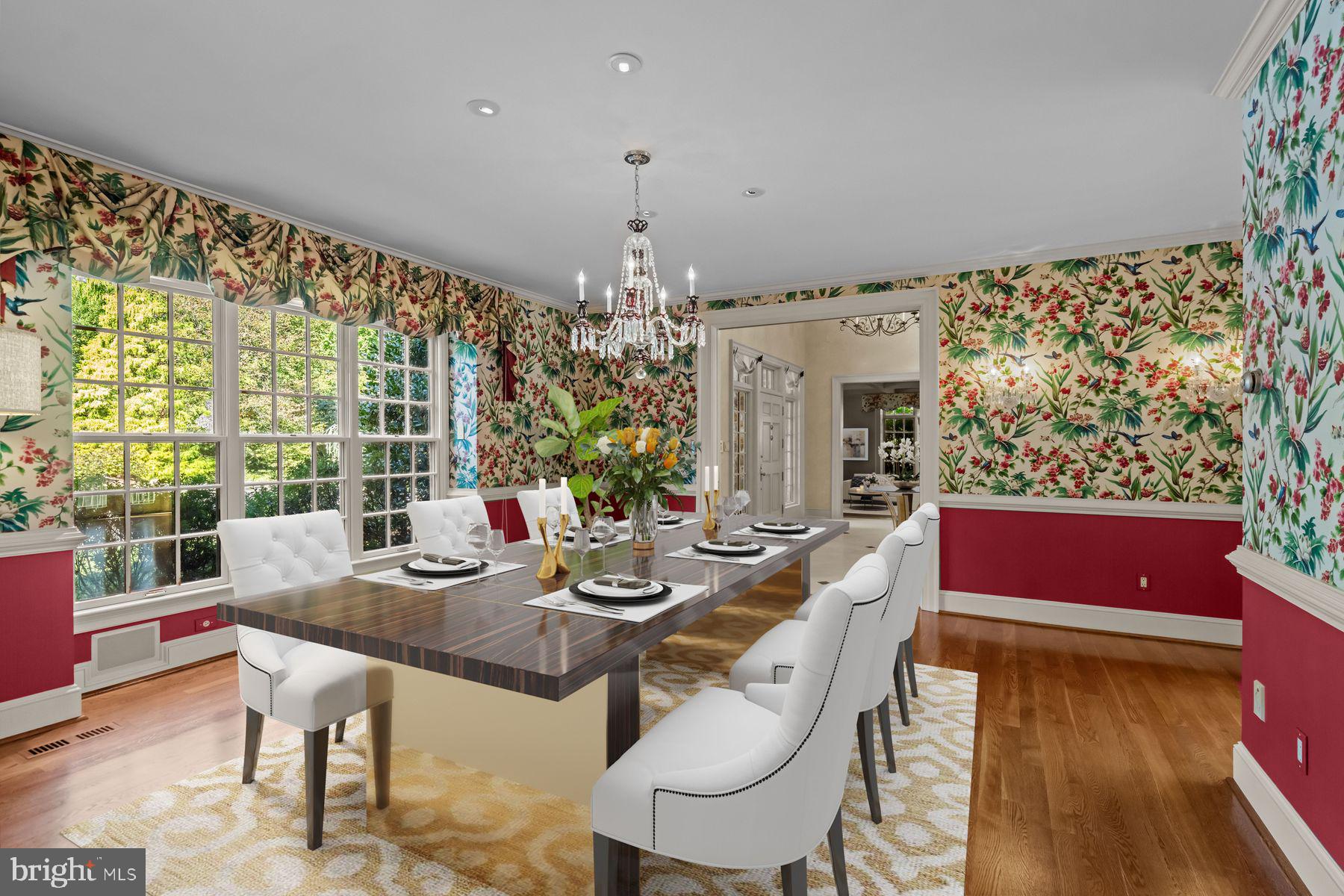 1225 Country Club Road Gladwyne, PA 19035 - Photo 17 of 89 a view of a dining room with furniture and chandelier