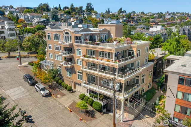 an aerial view of multiple house