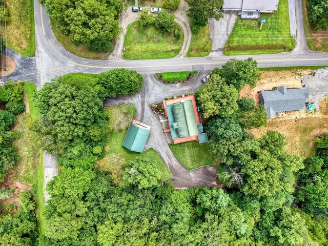 an aerial view of a house