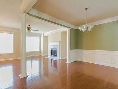 a view of a building from a balcony